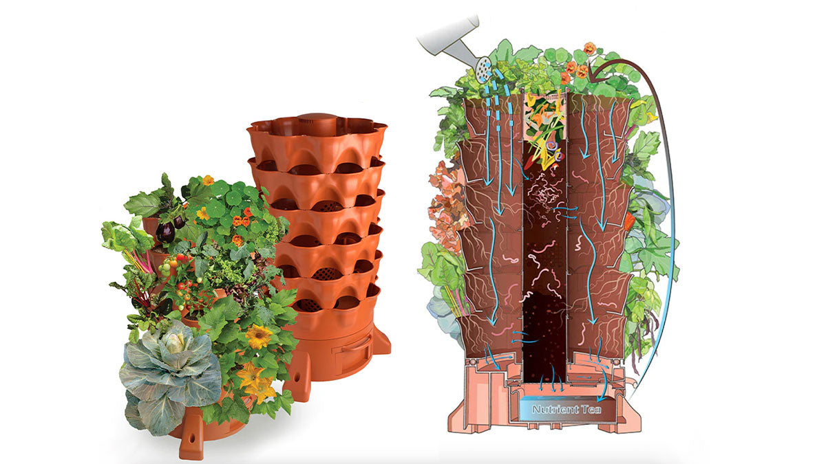 Garden Tower 2™, 50-Plant Composting Vertical Garden Planter