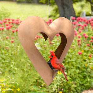 Fly Thru™ Heart Copper Bird Feeder