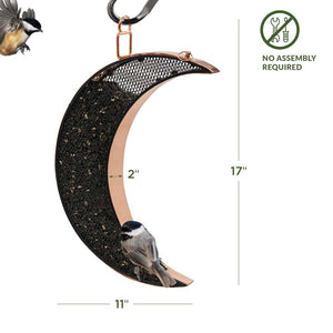 Over The Moon Copper Bird Feeder, With Mesh Panels