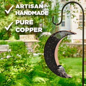 Over The Moon Copper Bird Feeder, With Mesh Panels