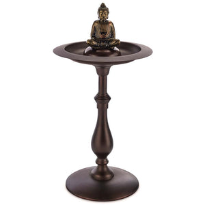 Classic Bronze Bird Bath Pedestal with Buddha