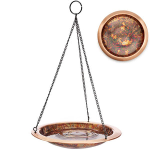 Hanging Fired Copper Bird Bath