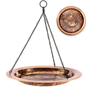 Hanging Fired Copper Bird Bath