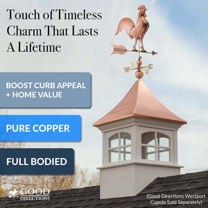 Barn Rooster Estate Weathervane - Pure Copper