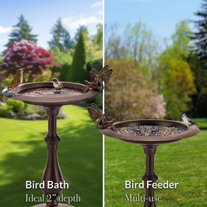 Classic Bird Bath Pedestal with Fairy