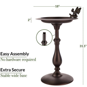 Classic Bird Bath Pedestal with Fairy