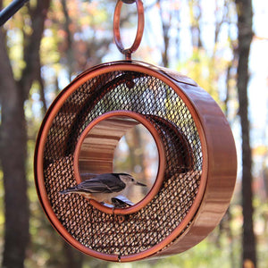 Just in Time Fly-Thru Copper Bird Feeder, Mesh Panels