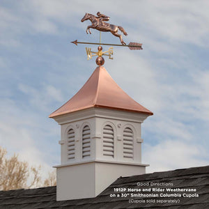 Jumping Horse & Rider Weathervane - Pure Copper