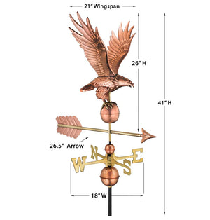 Freedom Eagle Weathervane - Pure Copper