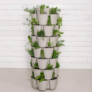 7 Tier GreenStalk Leaf Vertical Planter | Stunning Stone (Basic Texture) 