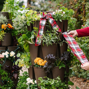 5 Tier GreenStalk Original Vertical Planter | Chocolate Brown (Basket Weave Texture)