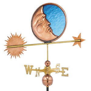 Stained Glass Moon Weathervane