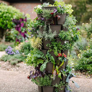 7 Tier GreenStalk Leaf Vertical Planter | Chocolate Brown (Basic Texture)