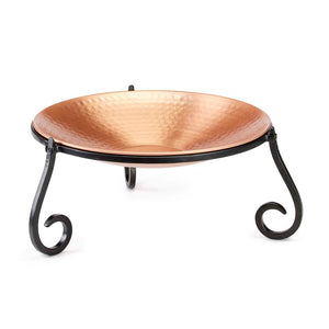 13" Freestanding Copper Bird Bath with Ground Stand