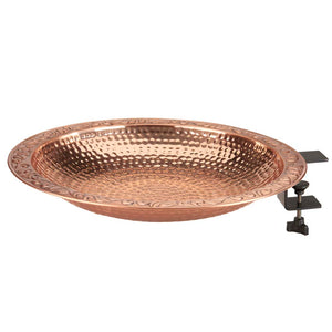 Pure Copper Bird Bath with Deck Bracket