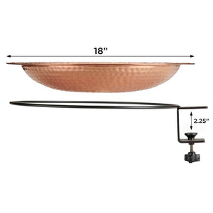 Pure Copper Bird Bath with Deck Bracket