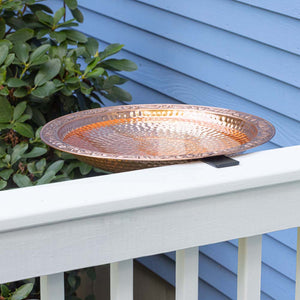 Pure Copper Bird Bath with Deck Bracket