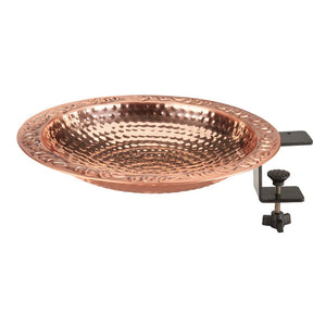 Pure Copper Bird Bath with Deck Bracket