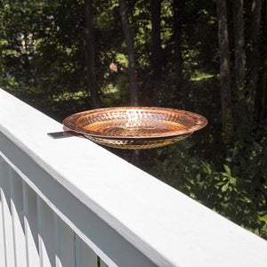 Pure Copper Bird Bath with Deck Bracket