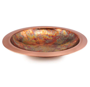 Fired Copper Bird Bath with Garden Pole