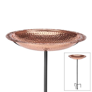 Pure Copper Bird Bath with Garden Pole