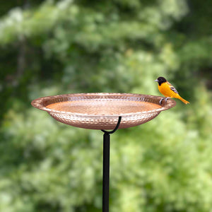 Pure Copper Bird Bath with Garden Pole