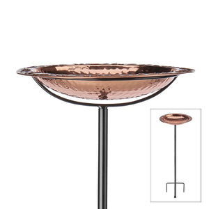 Pure Copper Bird Bath with Garden Pole