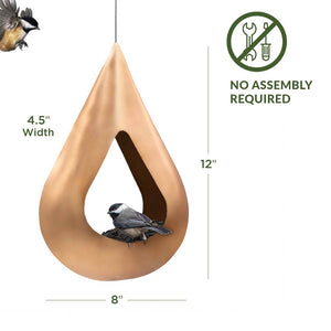 Rain Drop Fly-Thru Copper Bird Feeder