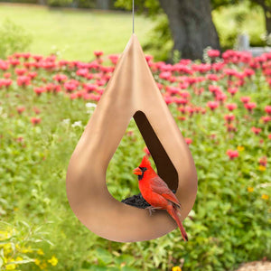 Rain Drop Fly-Thru Copper Bird Feeder