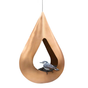 Rain Drop Fly-Thru Copper Bird Feeder