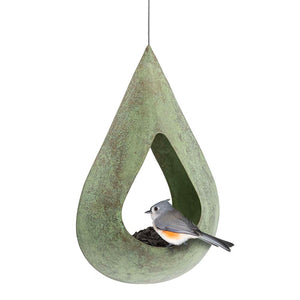 Rain Drop Fly-Thru Copper Bird Feeder