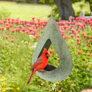 Rain Drop Fly-Thru Copper Bird Feeder