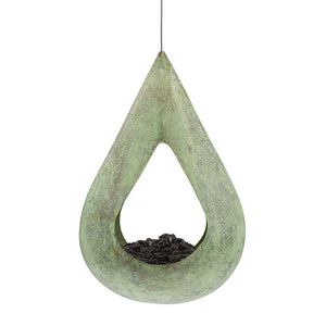 Rain Drop Fly-Thru Copper Bird Feeder