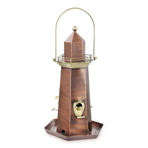 Copper and Brass Lighthouse Bird Feeder - Extra Large