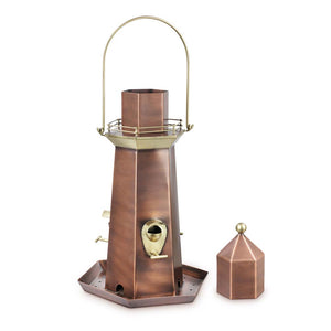 Copper and Brass Lighthouse Bird Feeder - Extra Large