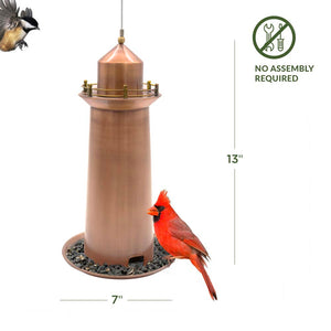 Copper Lighthouse Bird Feeder