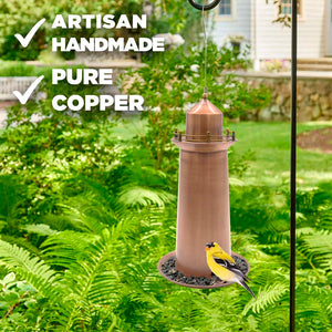 Copper Lighthouse Bird Feeder