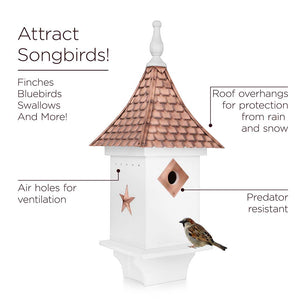 Villa Bird House - Copper Shingled Roof