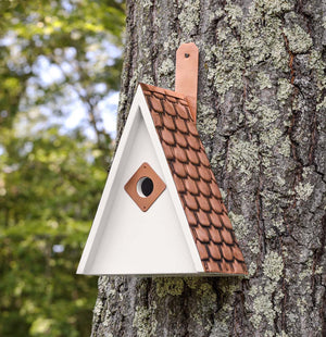 Swiss Chalet Bird House - Pure Copper Roof