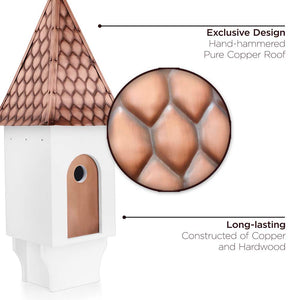 Chateau Bird House - Diamond Pattern Copper Roof