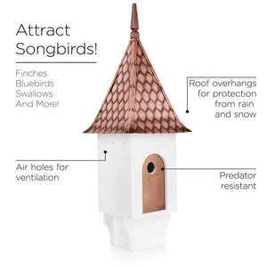 Chateau Bird House - Diamond Pattern Copper Roof