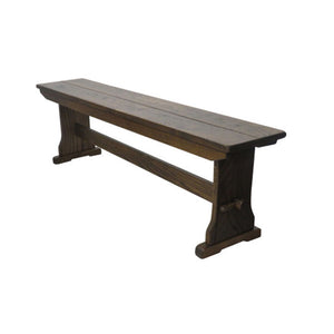 Distressed Oak Trestle Bench