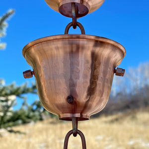 Bell Cups Rain Chain in Copper