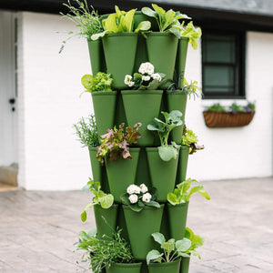 5 Tier GreenStalk Original Vertical Planter | Evergreen (Basic Texture) 