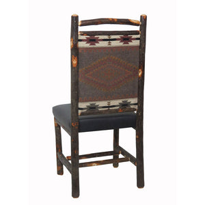 Hickory Dining Chairs with Upholstered Back & Leather Seat