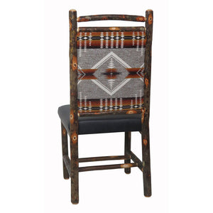 Hickory Dining Chairs with Upholstered Back & Leather Seat