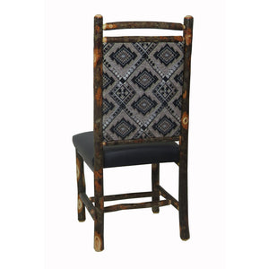 Hickory Dining Chairs with Upholstered Back & Leather Seat