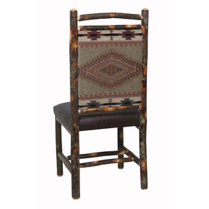 Hickory Dining Chairs with Upholstered Back & Leather Seat