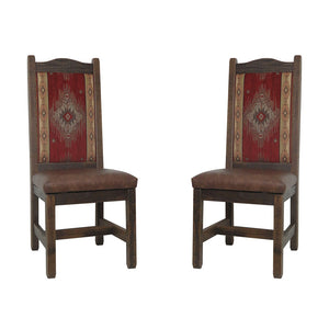 High Back Rustic Barnwood Dining Chairs Upholstered Back & Seat