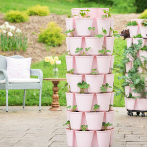 7 Tier GreenStalk Leaf Vertical Planter | Cherry Blossom (Basket Weave Texture)